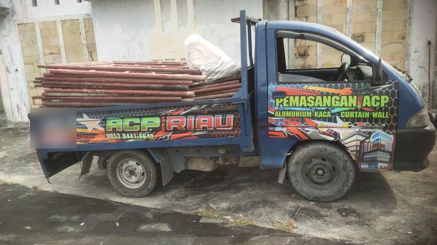 Armada membawa scaffolding milik sendiri, Jasa Pasang ACP Pekanbaru
